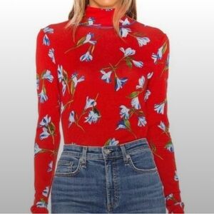 Rag & Bone Red Floral Top